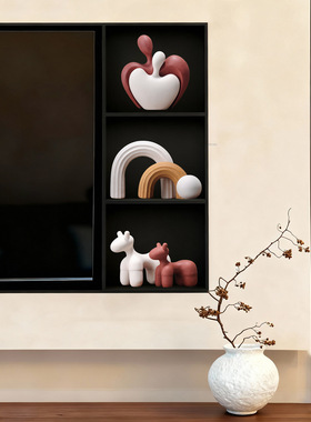 中古风客厅高档酒柜装饰品摆件