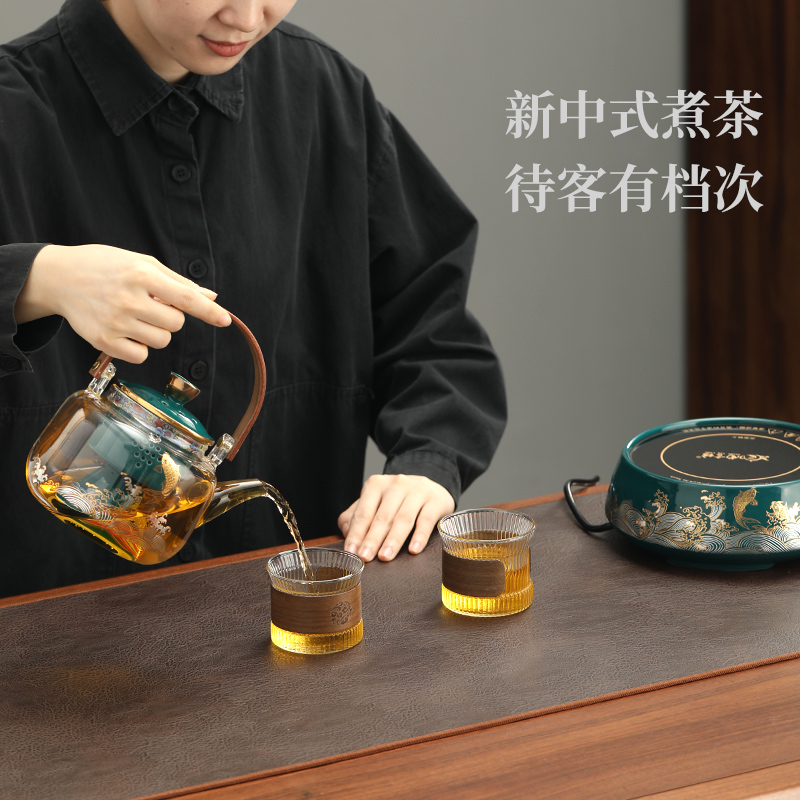 电陶炉煮茶器玻璃新款高端黑茶煮茶壶茶具套装家用高档白茶煮茶炉