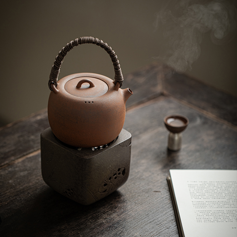 尚言坊严选围炉煮茶壶煮茶器罐罐茶煮茶壶侧把壶围炉陶壶碳明火