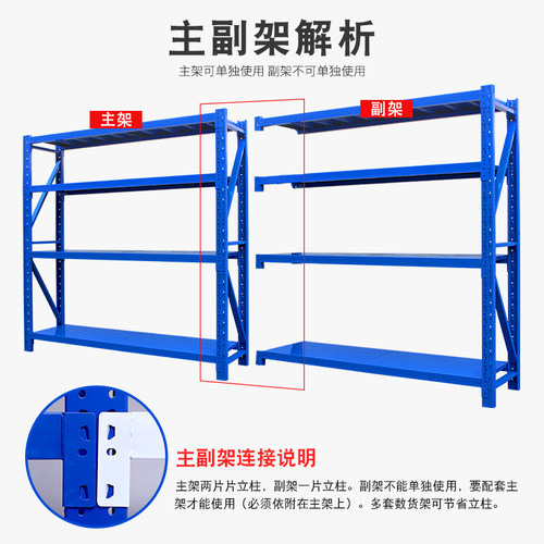 仓储货架1.5米高四层置物架家用多层储物架仓库仓储架货物展示架 - 图2