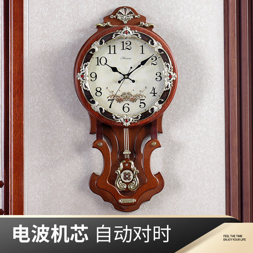 欧式钟表挂钟客厅大号静音时钟创意挂表家用电波钟壁钟石英钟HP07 - 图3