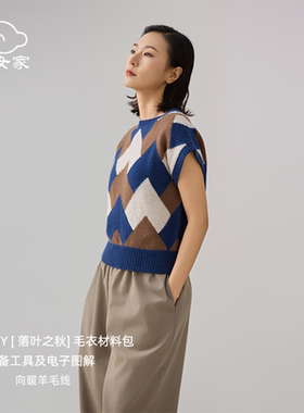 仙女家落叶之秋毛衣羊毛毛线手工棒针编织细线初学者diy材料包