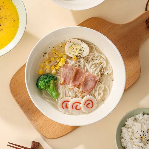 ok tree日式陶瓷斗笠碗家用米饭碗面碗大号汤碗高颜值餐具吃饭碗 - 图3