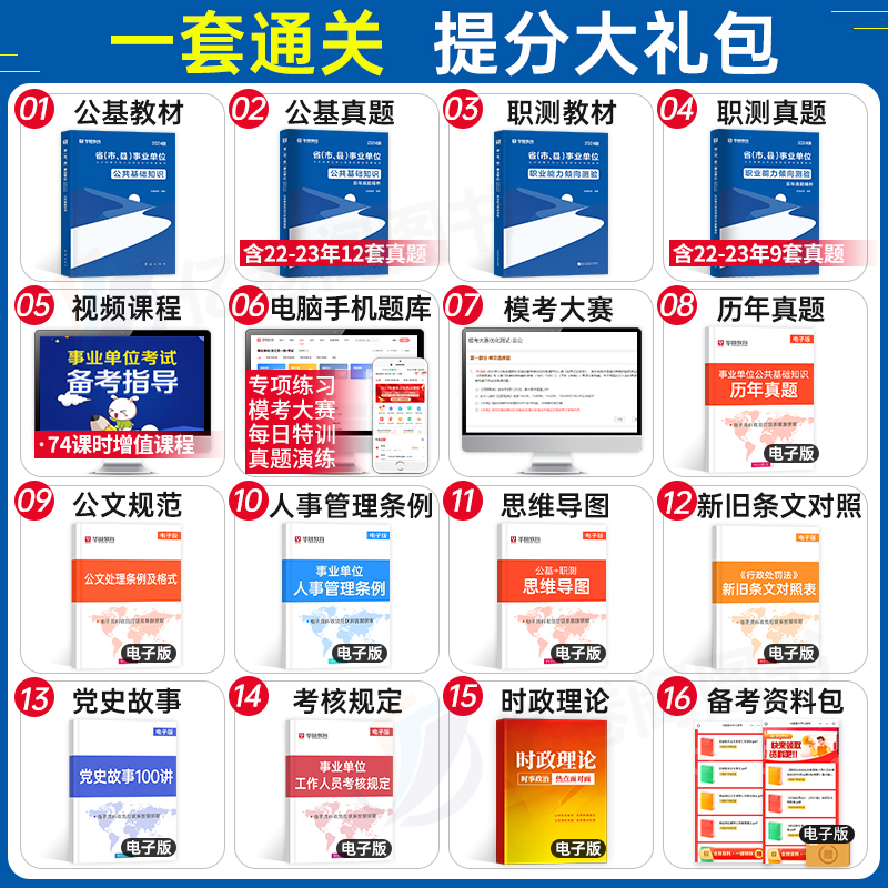 华图2024年事业单位考试公共基础知识职业能力倾向测验教材历年真题库试卷考事业编公基职测刷题24联考编制财会计算机专业试题资料 - 图1