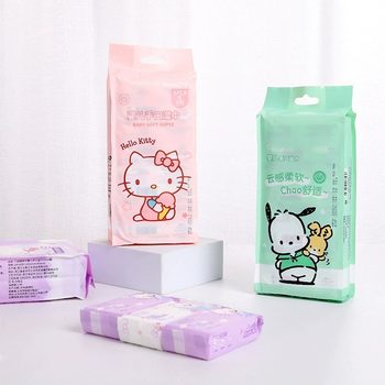 Sanrio Hello Kitty Pacha ຜ້າເຊັດມືເດັກແລະປາກຂອງເດັກນ້ອຍຂະຫນາດນ້ອຍໃນຄົວເຮືອນຂອງເດັກນ້ອຍທີ່ປຽກຊຸ່ມກາງແຈ້ງ Portable