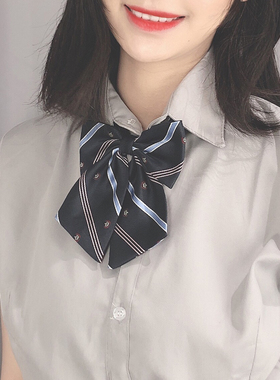 免打结短款制服格子黑色领带新品