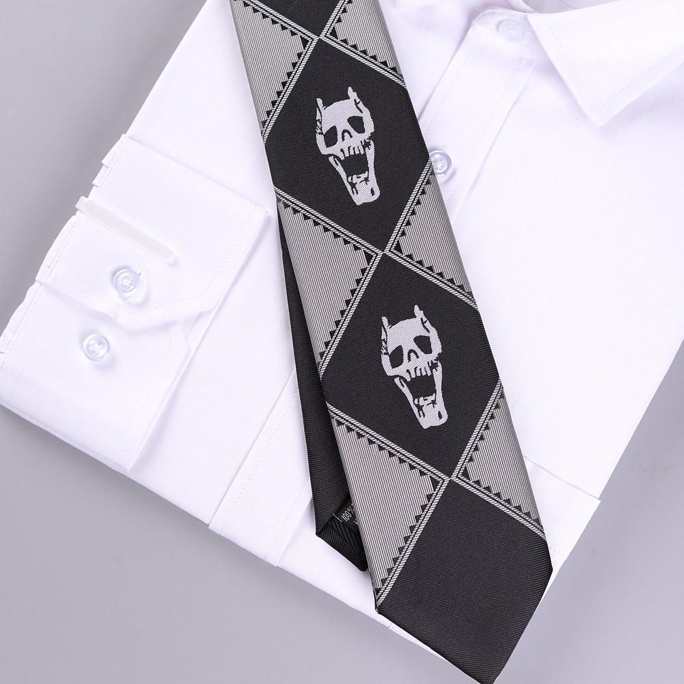 JOJO奇妙冒险吉良吉影骷髅头拉链领带男动漫dk手打款jk衬衫女配饰,淘宝优惠券,粉丝福利购,淘宝优惠卷