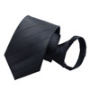 Black zipper style casual knot-free groom's tie