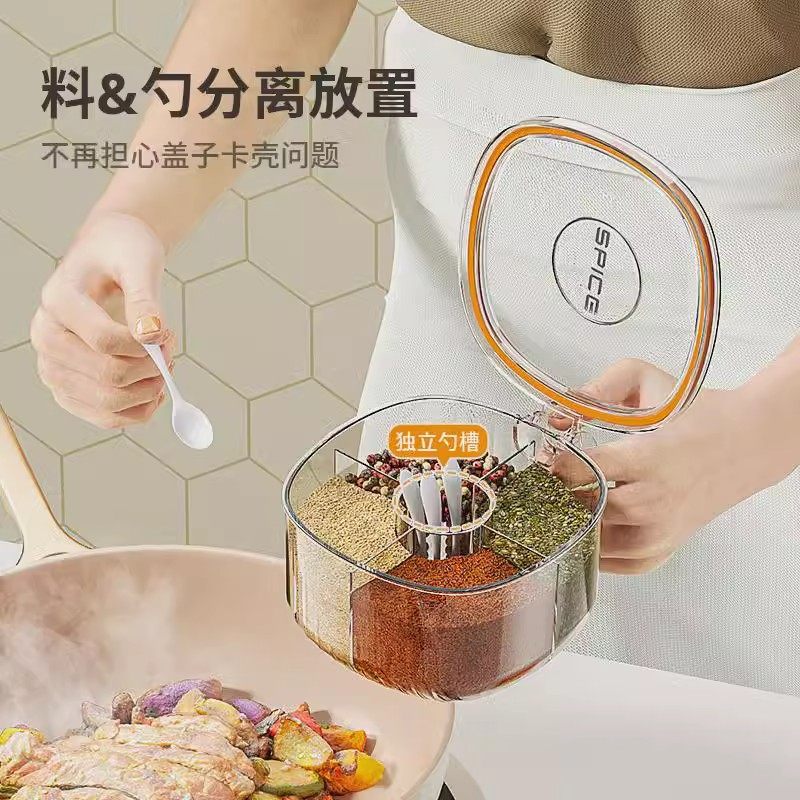 调料盒家用厨房调料罐组合套装一体多格盐味精胡椒收纳佐料调味瓶 - 图0