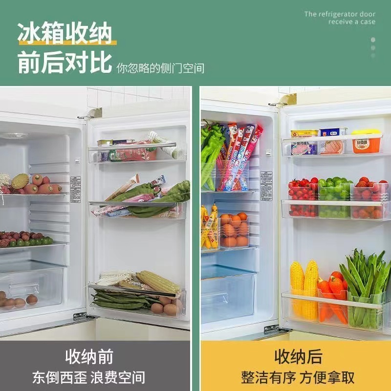 冰箱侧门收纳盒加厚通用食品果蔬分类储物盒厨房食品级保鲜盒神器-图2