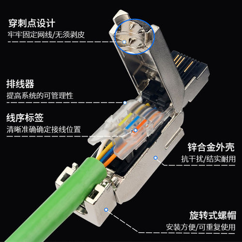 艾莫迅RJ45水晶头6GK1901-1BB10连接器profinet网线插头4芯/8芯 - 图1