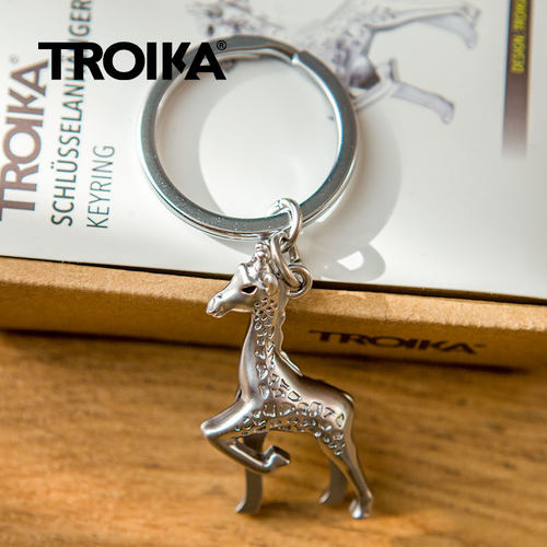 德国TROIKA拓意卡动物钥匙扣长颈鹿金属小挂件汽车钥匙链kr20-05 - 图1