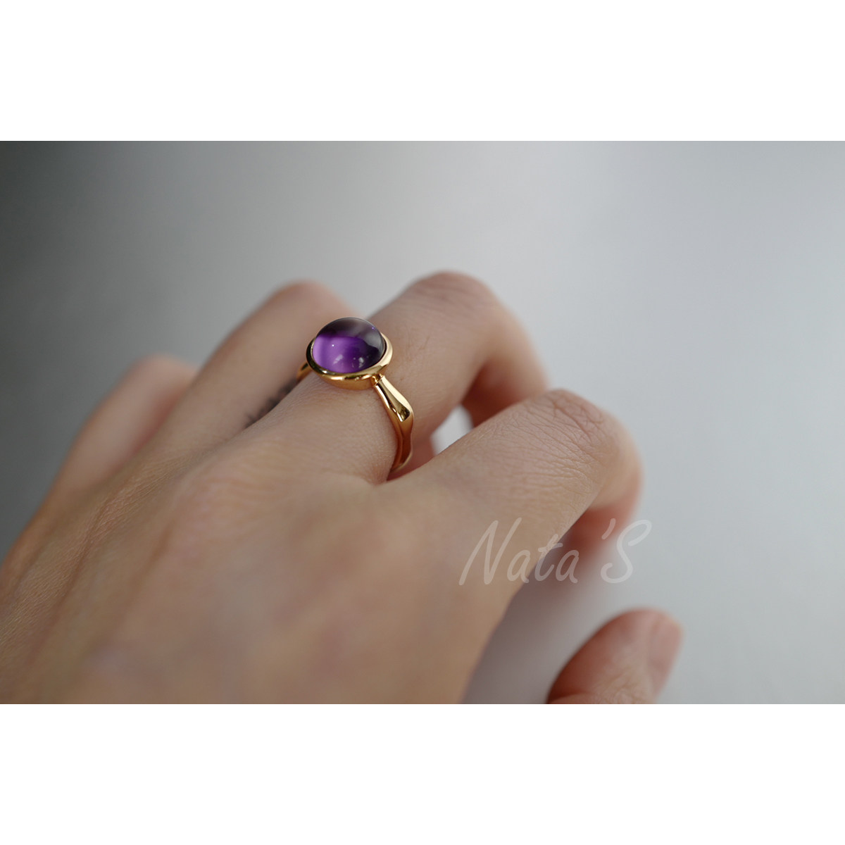 Natalia 925 Silver Friendship Ring Amethyst