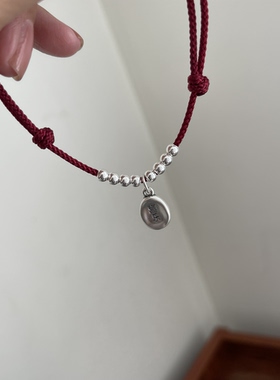 原创设计足银999脚链平安喜乐女款孕妇成人编织脚链节节高升学生