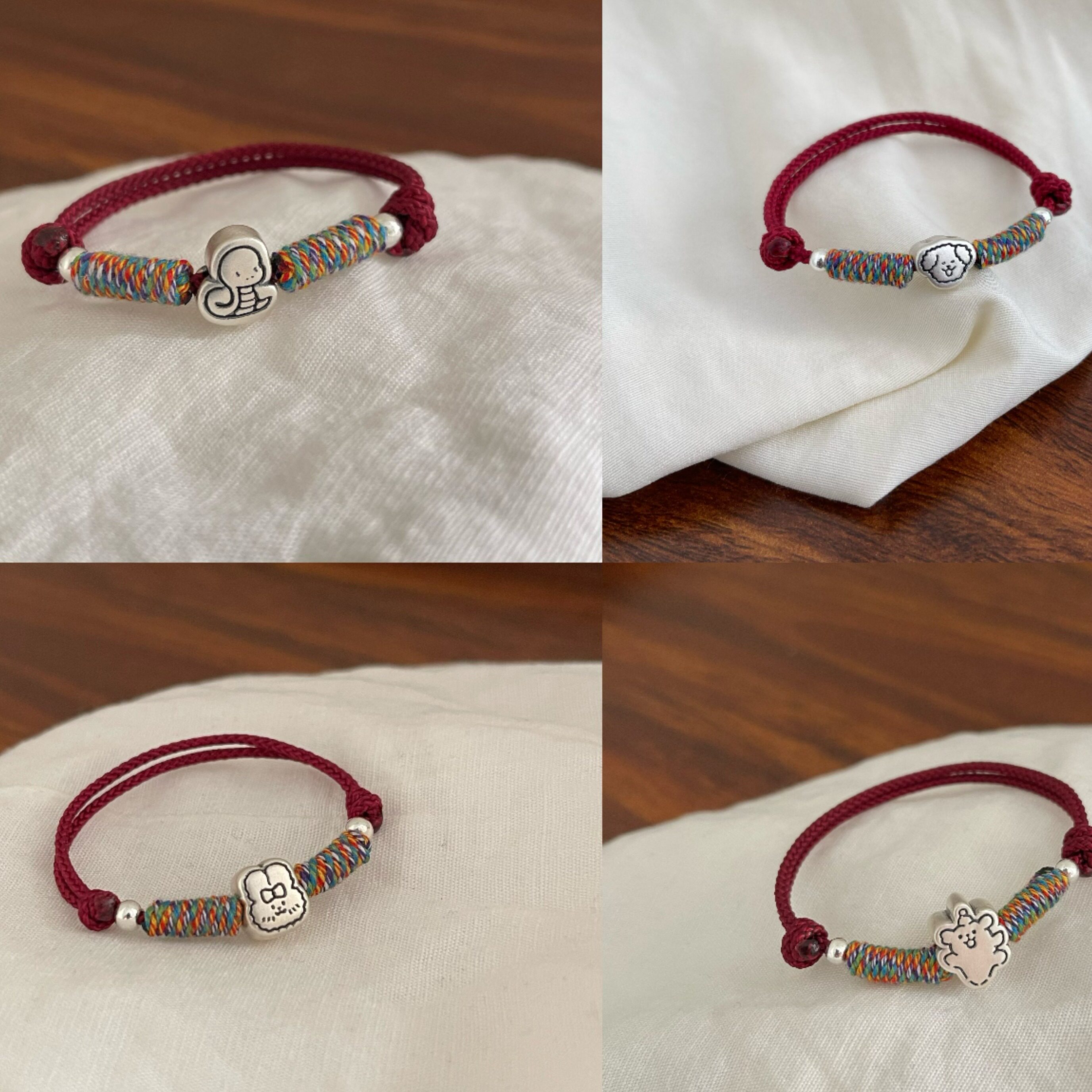 足银999生肖红绳手链手工编织本命年礼物闺蜜情侣款送女友闺蜜