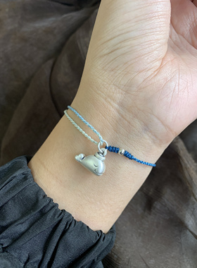 小红书同款极细s925纯银手绳五角星鲸鱼新中式简约百搭精致首饰礼