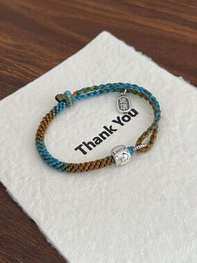 原创十二生肖三合999足银2026生肖马生肖手链本命年转运红绳平安