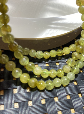 微瑕天然稀有沙弗莱手链绿石榴石翠榴石三圈一物一图小颗粒女款