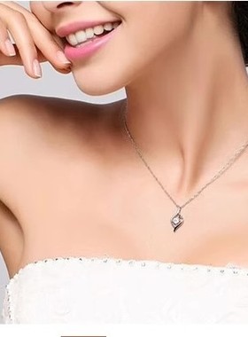 PT950铂金项链18K白金项链女款时尚百搭钻石吊坠女友礼物