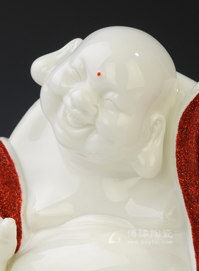 德化陶瓷可爱笑佛弥勒摆件
