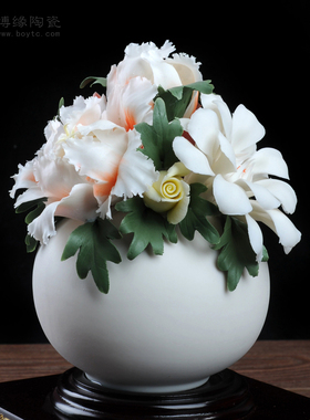 玄关博古架办公桌白瓷家居装饰