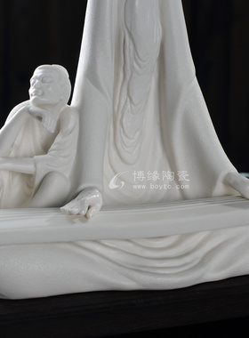 德化白瓷古典风高山流水工艺摆件