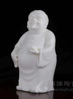 财运亨通人物会所艺术品德化白瓷