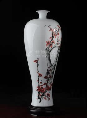 德化陶瓷手绘花瓶送礼工艺摆件