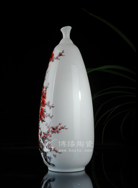 德化陶瓷花瓶手绘工艺摆件