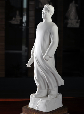 毛主席伟人雕塑全身摆件德化陶瓷