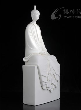 德化白瓷创意人物佛堂房间装饰品