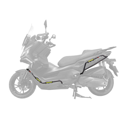 适用光阳X350保险杠射灯款前后护杠防摔防撞保护CK300T-16排气杠 - 图3