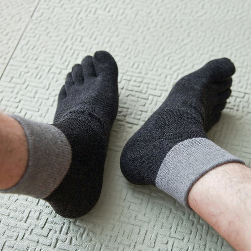 五指袜男士中短筒纯棉专业马拉松跑步毛圈运动毛巾底厚吸汗防臭,淘宝优惠券,粉丝福利购,淘宝优惠卷