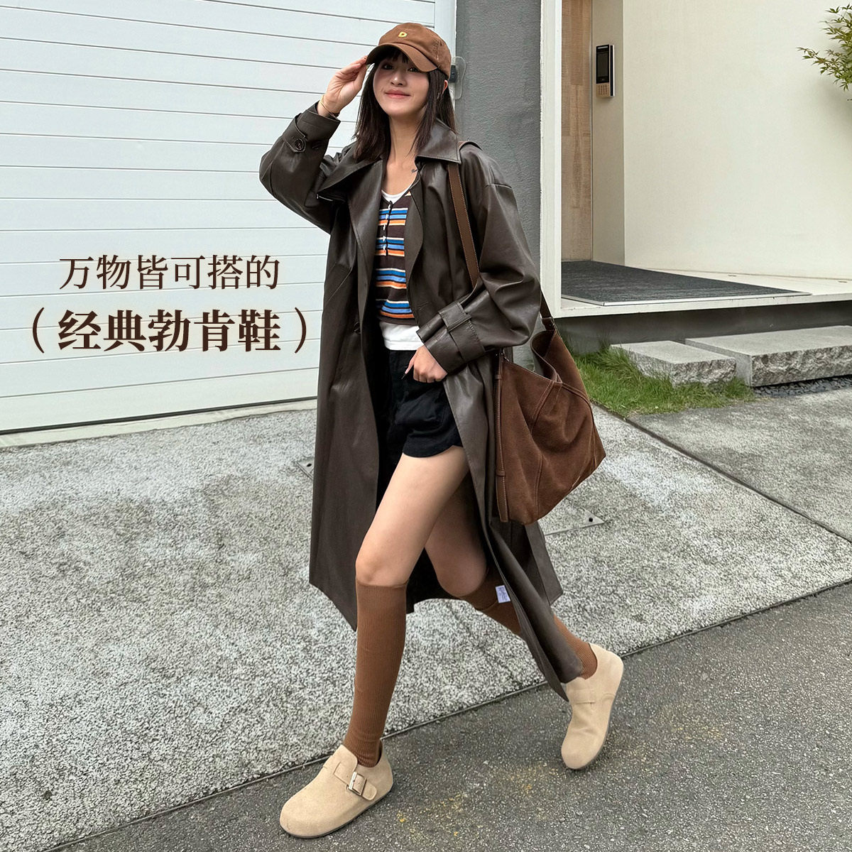 骆驼女鞋2025秋季新款软底勃肯鞋一脚蹬包头半拖鞋外穿穆勒鞋单鞋,淘宝优惠券,粉丝福利购,淘宝优惠卷