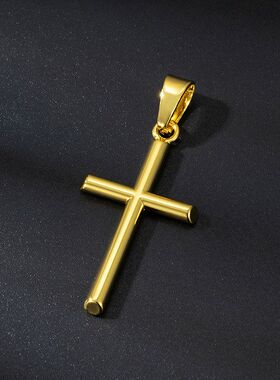 欧美时尚镀金首饰跨境热销十字架吊坠配不锈钢项链佛山五金厂批发