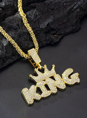 跨境热销欧美嘻哈风项链饰品男服饰配饰街舞表演学生礼品吊坠批发