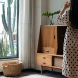 Xiaoman Nordic Teak Solid Wood Solid Denmark Retro Side Sacket Bronze Savencet Forgeir Bucdet