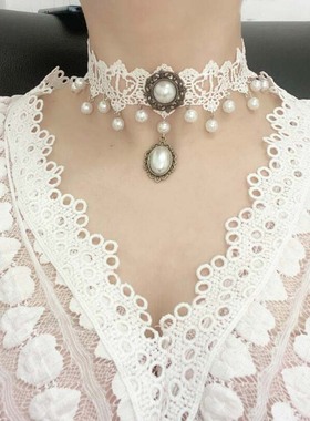 洛丽塔白色新娘婚纱短款锁骨链