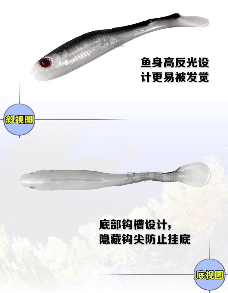 爆钓新款手工 t尾鱼路亚软饵软虫仿生假饵套装鳜鱼翘嘴鲈鱼包邮,淘宝优惠券,粉丝福利购,淘宝优惠卷