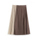 PUKKA pleated colorblock casual skirt