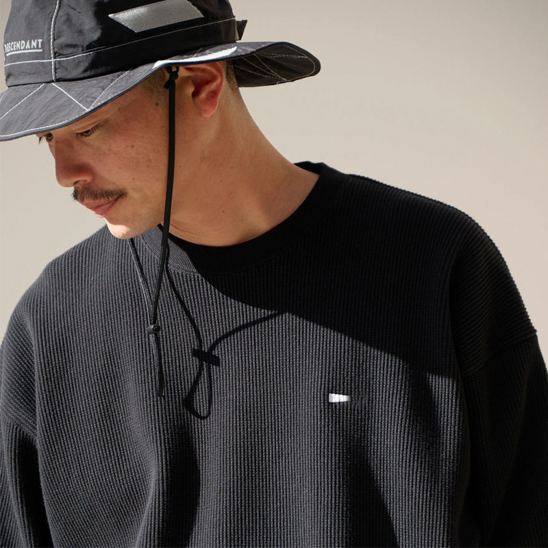 潮牌des华夫格小鲸鱼刺绣圆领长袖T恤男休闲宽松纯色套头卫衣,淘宝优惠券,粉丝福利购,淘宝优惠卷