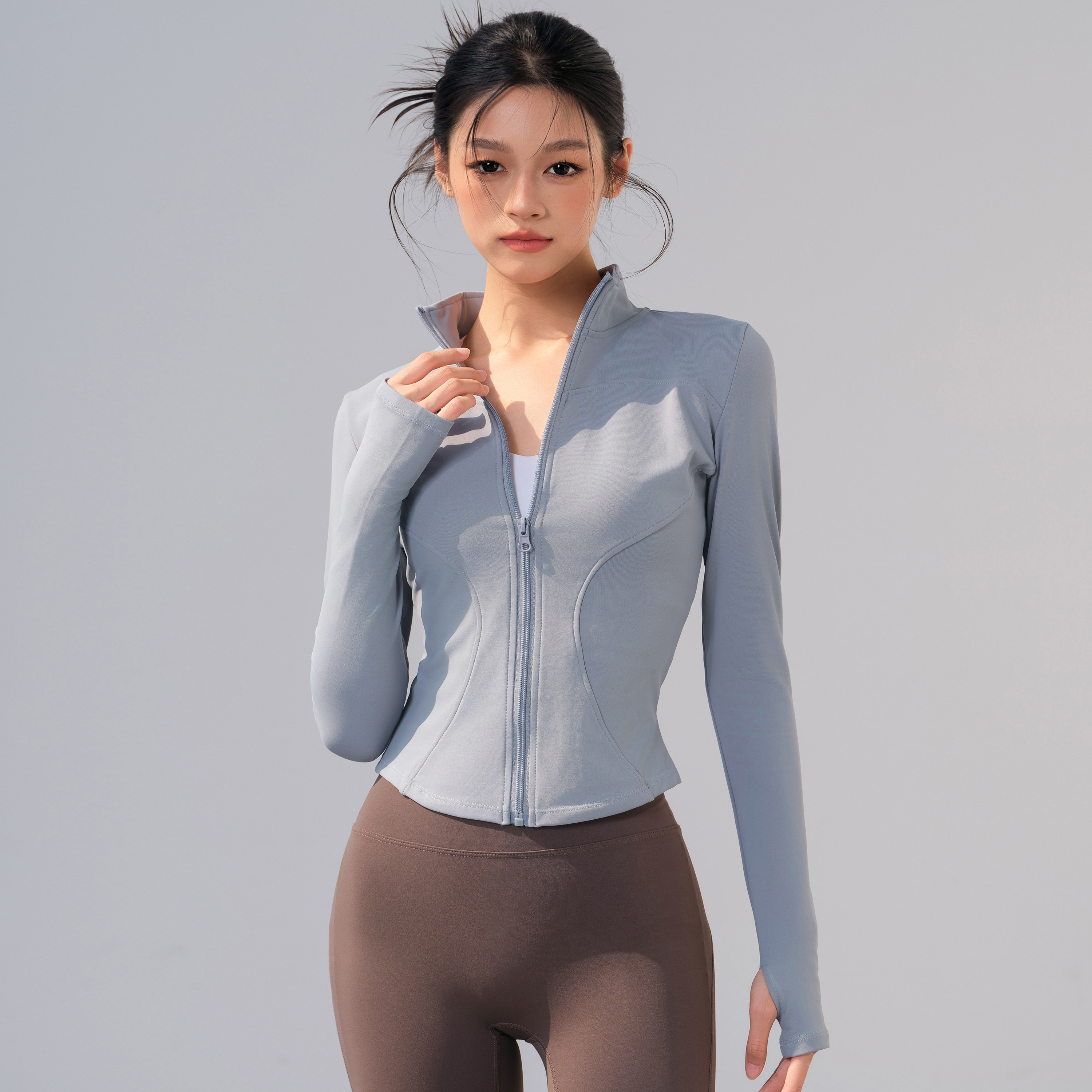 健身女孩秋冬薄绒款瑜伽服外套2026新长袖跑步运动上衣加修身显瘦,淘宝优惠券,粉丝福利购,淘宝优惠卷