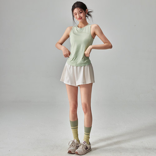 健身女孩薄款速干瑜伽服背心弹力显瘦跑步训练外穿无袖运动上衣夏 - 图2