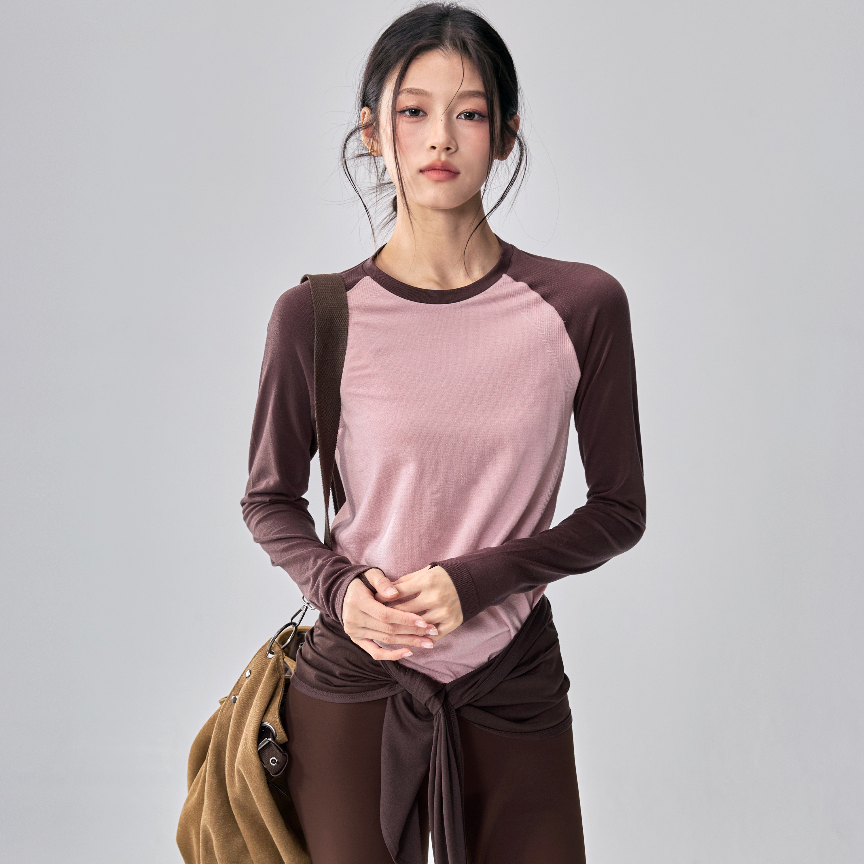 健身女孩美利奴羊毛瑜伽服套装秋冬跑步训练长袖速干高弹运动上衣,淘宝优惠券,粉丝福利购,淘宝优惠卷