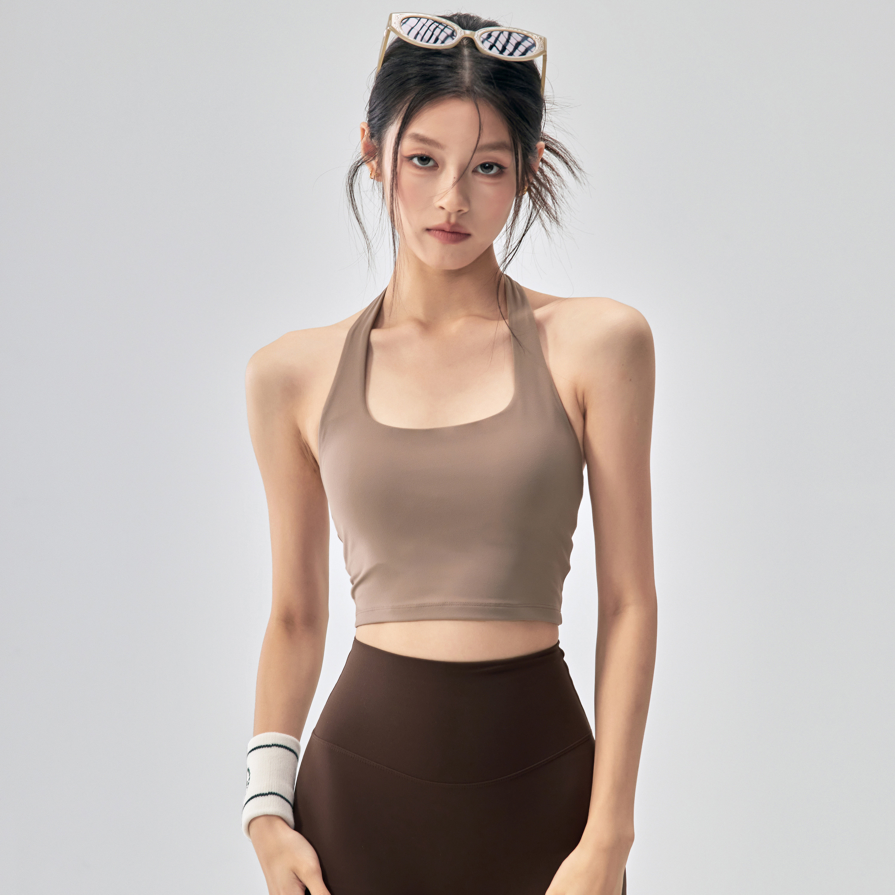 健身女孩带胸垫运动内衣外穿防震普拉提训练文胸挂脖美背瑜伽背心,淘宝优惠券,粉丝福利购,淘宝优惠卷