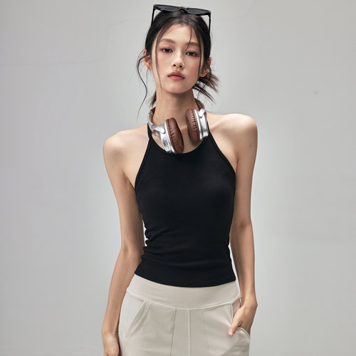 健身女孩美背瑜伽背心带胸垫外穿防震运动内衣显瘦普拉提训练上衣 - 图1