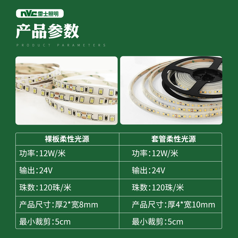 雷士照明24V低压led灯带2835高亮双排光带贴片5050自粘背胶线条灯 - 图2