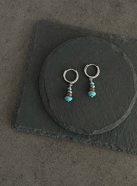 Sage Vintage古着Turquoise 藏式绿松石复古耳饰耳环古着配饰
