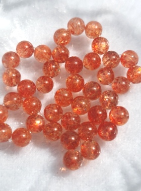 天然老矿金沙太阳石日光石6mm圆珠单珠跑环隔片配件