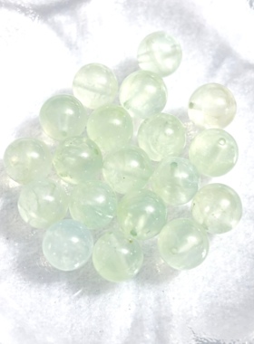 天然水晶葡萄石9mm圆珠单珠手链项链手工散珠配件